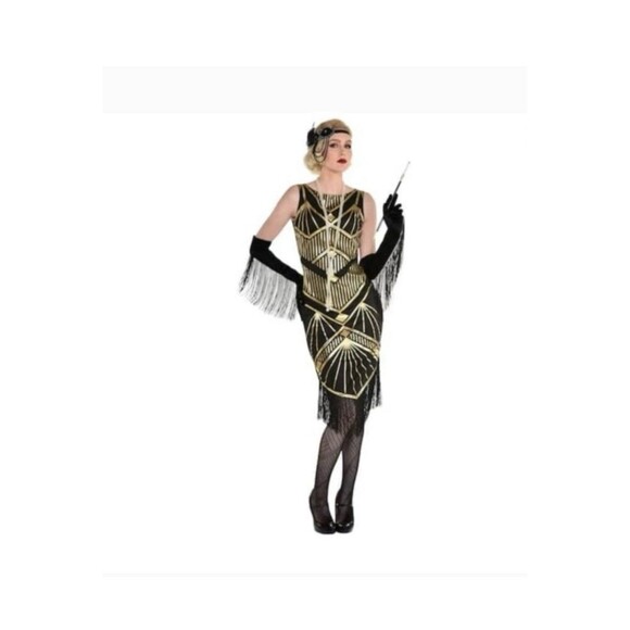 Roaring 20's Flapper Costume Adult Medium Size 6-8‎ Halloween New In Package - Picture 1 of 6
